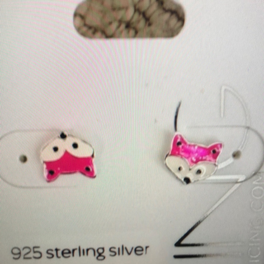 Icing Pink and Silver Fox Earrings